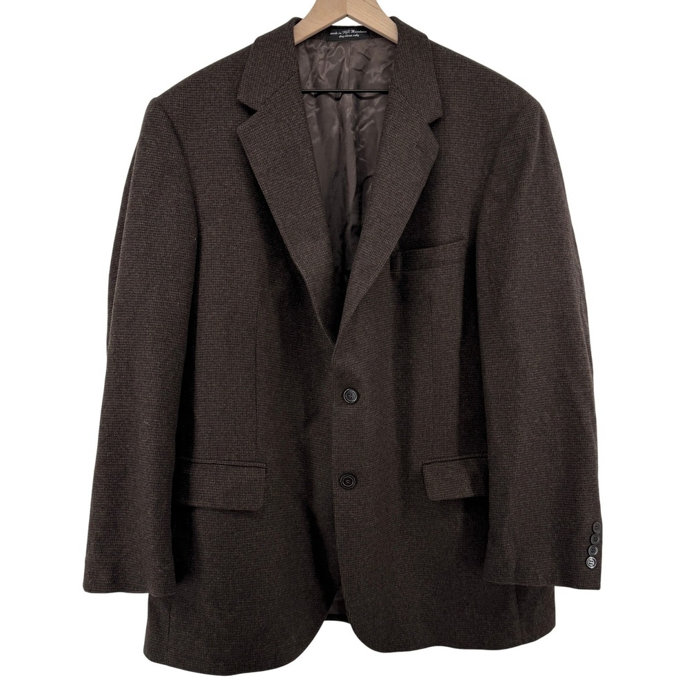 Andrew Fezza Brown Camel Hair Blend 2 Button Blazer Sport Coat Jacket Men 46R